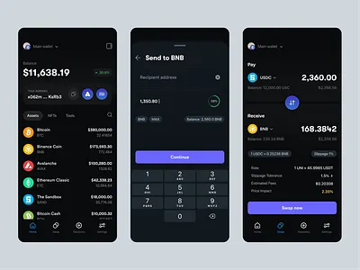 Wallet address assets binance bitcoin blockchain coins crypto cryptocurrency defi deposit earn exchange finance fintech receive send stake staking swap wallet