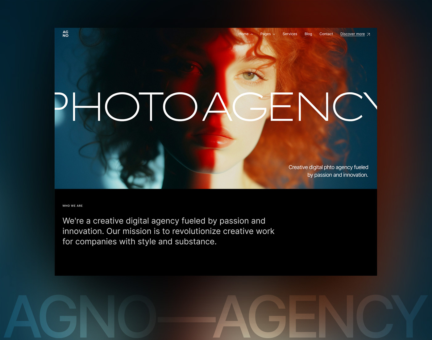 AGNO - Creative Agency WordPress Theme agency elementor photo photographer theme ui web webdesign website wordpress