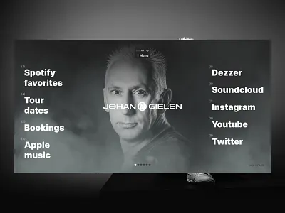 Hero Section - Johan Gielen art directed branding design editorial design electronic music graphic design hero section johan gielen music trance ui user interface web design