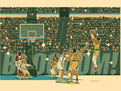 Indiana Pacers "Booom Baby!" basketball illustration indiana pacers poster print sports