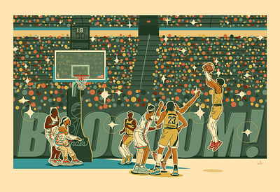 Indiana Pacers "Booom Baby!" basketball illustration indiana pacers poster print sports