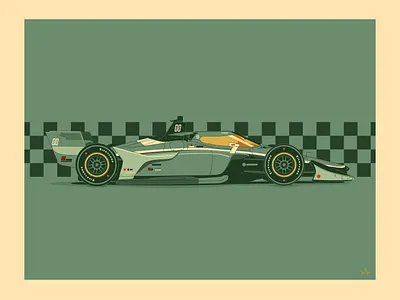 IndyCar checkered flag illustration indianapolis indy 500 indycar poster print racing