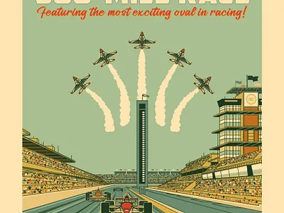 Indy 500 illustration indiana indianapolis motor speedway indy 500 indycar poster print racing retro