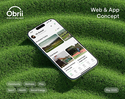 Golf & Tennis Club Concept — Obrii Sport & Wellness — Mobile App app design branding clean design fitness fitness app golf golf club gym app interface design luxury mobile mobile ui product design sport sports app sports club tennis ui uiux watch