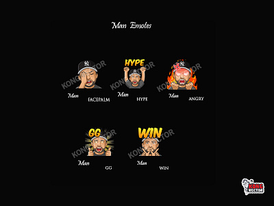 Man Twitch Emotes cartoon design emoji emote emotes illustration twitch twitchemote twitchemotes