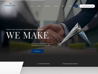 Shorehill - Website for Financial Consulting Company animation blue design financial graphic design ui ux web webdesign