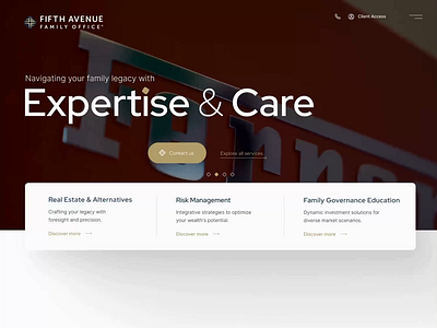 Fifth Avenue Family Office - Website for Financial Consulting animation blue clean graphic design ui ux webdesign website
