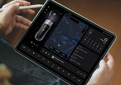 EV Car Dashboard 2023 3d animation branding car dashboard design electric ev experience graphic design motion graphics tablet ui uiux user experience