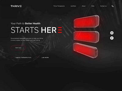 Thrive - Website for Telehealth company 3d animation blood lab ui ux webdesign website