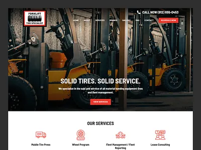 Forklift Tire Specialist // Web Design auto automotive fleet management forklift service company tire tire specialist web design wheel
