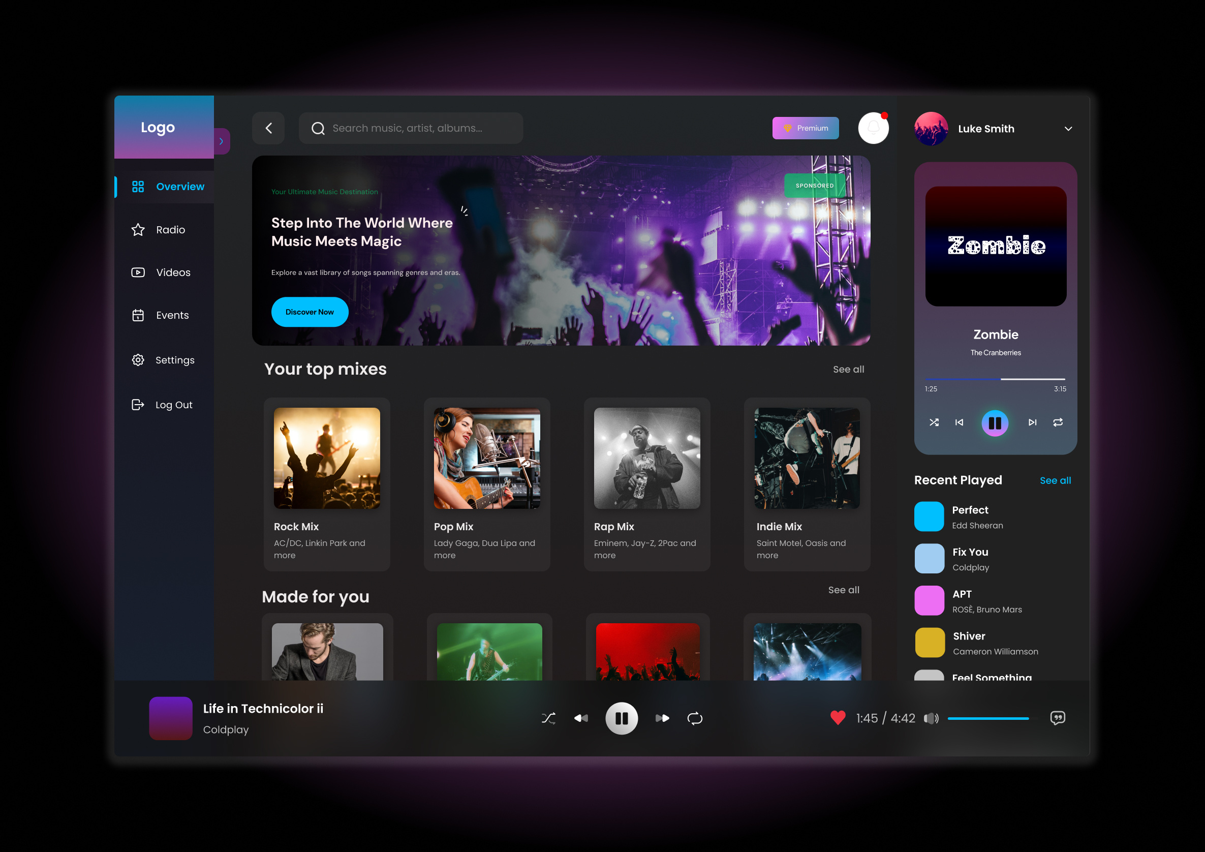 Example of Figma Dashboard Design UI/UX Web App 