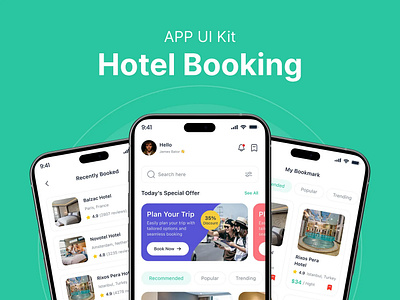 Mobile App UI of Hotel Booking ui ux
