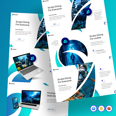 Scuba Diving Presentation adventure branding business design diving graphic design markerting ocean powerpoint presentation scuba slides template tourism travel ui
