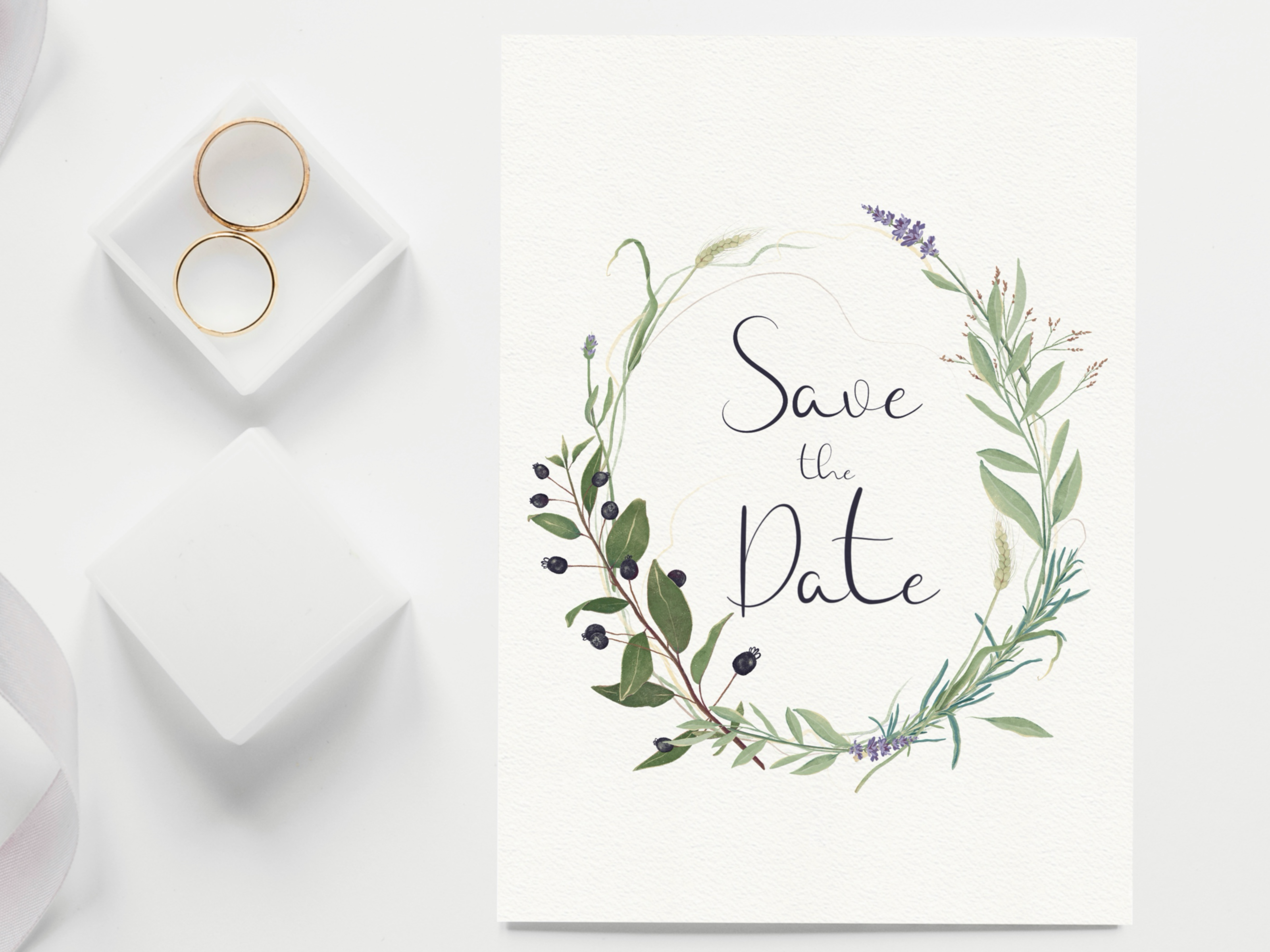 Rustic Botanical Compositions art artist botanical bouquet floral greenery hand drawn illustration lavender nature save the date card texture wedding wedding invitation wildflowers wreath