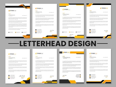 Yellow Letterhead Template Design business creative graphic design letterhead letterhead design letterhead template print yellow letterhead