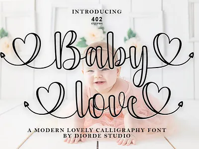 Baby Love Outline calligraphy font handmadefont handwritting hanwritten font lovely font modern calligraphy modern calligraphy fonts scratchones script font