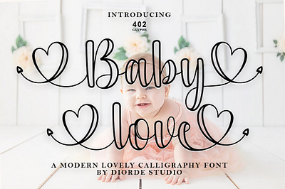 Baby Love Outline calligraphy font handmadefont handwritting hanwritten font lovely font modern calligraphy modern calligraphy fonts scratchones script font