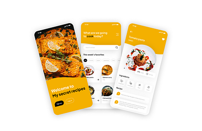 My secret recipes application figma graphic design ui uxui