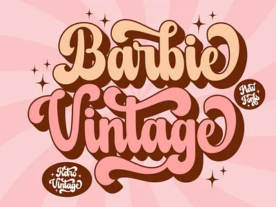 Barbie Vintage display font display fonts elegant fonts groovy fonts nostalgia fonts retro fonts social media fonts sublimation fonts tshirt fonts vintage fonts