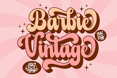 Barbie Vintage display font display fonts elegant fonts groovy fonts nostalgia fonts retro fonts social media fonts sublimation fonts tshirt fonts vintage fonts