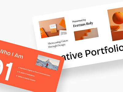 Creative Portfolio Presentation Design Cover app branding building creative creative design creative portfolio design designer graphic design illustration keynote design logo pitch deck portfolio showcase portfolio template powerpoint design presentation design slide design typography ui