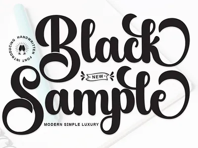 Black Sample calligraphy font classy font display font elegant font fashion font feminine font handwriting font invitation font lettered font letterhead font ligature font luxury font product font scratchones
