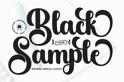 Black Sample calligraphy font classy font display font elegant font fashion font feminine font handwriting font invitation font lettered font letterhead font ligature font luxury font product font scratchones