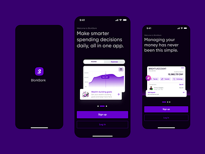 BlorkBank app figma finance fintech mobile onboarding splash screen ui ux