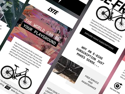 LYTE | Email Template Design bike brand electric bike emailmarketing lifestylebrandemail premiumemaildesign retentionmarketing