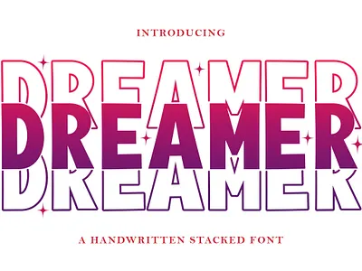 DREAMER STACKED boho christmas font fun font groovy font heart font hippie font hipster font kids font love font retro font romantic font school font shirt design font sweet font teacher font valentine font valentines vintage font wavy font