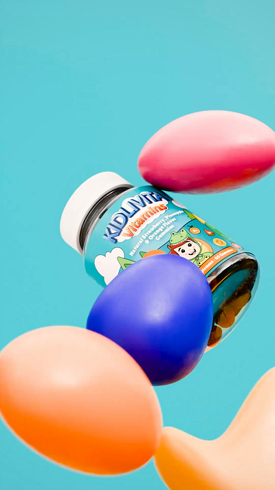 3D Product Animation | Soft Body 3d 3d model animation blender jar kids modeling modelling motion graphics product animation vitamins