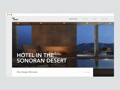 Dezeen Website Redesign Concept architecture drylikov home page hotel landing page magazine redesign residence ui ux web
