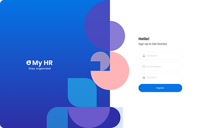 My HR - Register Page for HRMS Dashboard design figma login login page sign in page sign up page ui uiux