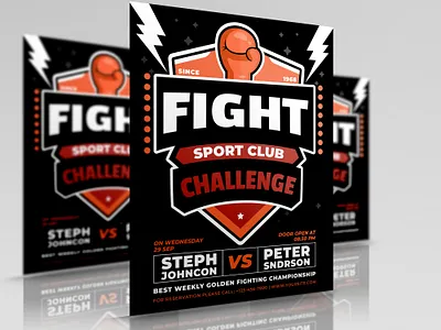 Boxing Flyer Template boxing design fight flyer illustration leaflet poster sport team