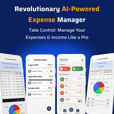 AI EXPENSE MANAGER app branding graphic design illustration motion graphics ui design ux