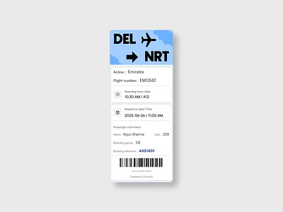 Daily UI 024 - Boarding Pass app boarding pass daily 100 challenge daily ui daily ui 024 design figma ticket ui ux web