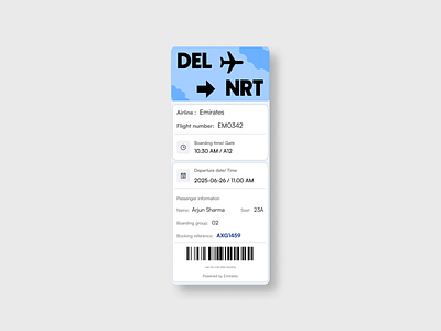 Daily UI 024 - Boarding Pass app boarding pass daily 100 challenge daily ui daily ui 024 design figma ticket ui ux web