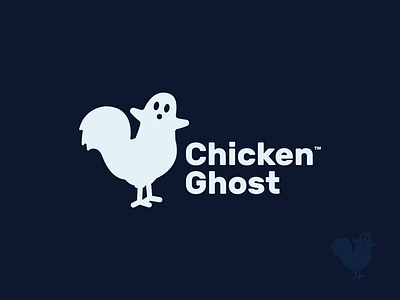 Chicken Ghost Logo blue chicken ghost logo white