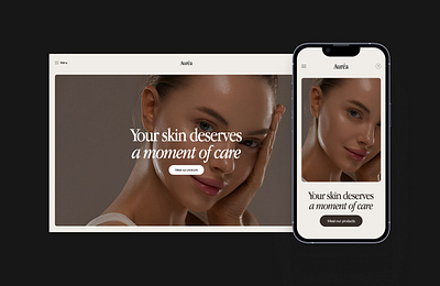 Auréa branding hero section landing page ui web design