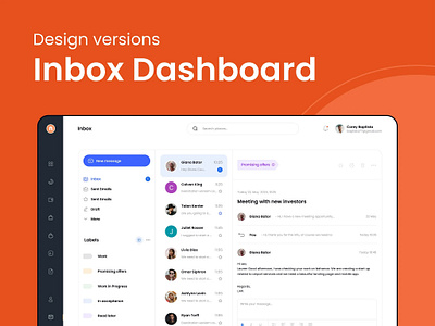 Web Email Inbox Dashboard UI Designs ui ux