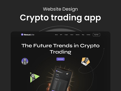 Crypto trending app website design branding ui ux