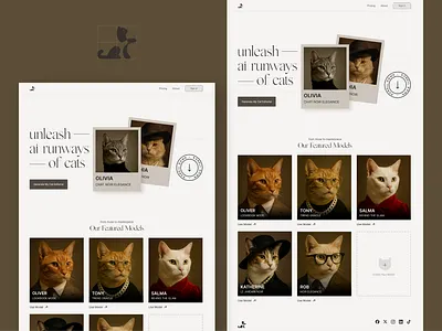 AI Cat image generate Landing page ai ai image ai landingpage cat cat website cats elegant elegant landingpage gpt image generate landing page midjourney minimal landing page modern modern landing page uiux web design