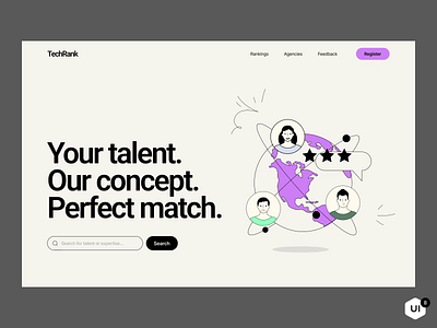 TechRank landing page animation business design feelance illustration interaction landing landing page landing page design motion graphics remote ui user experience user interface ux web web illustration website website design