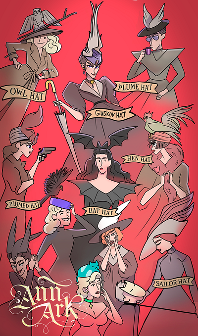 Victorian hat art character design funny illustration
