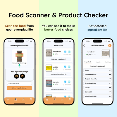 Scan & Check food scanner product checker ui design