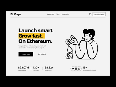 Eth Forge crypto web animation crypto crypto web design eth etherium graphic design home page interaction landing page motion motion design motion graphics ui ui design ux web web 3 web3 website