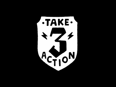 Take 3 Action 3 action branding design font illustration lettering logo logotype three typography