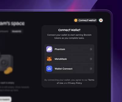 Connect wallet adobe xd app design clean clean design connect wallet creative crypto wallet design phantom solana ui web3
