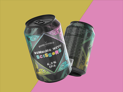 Running With Scissors beer label 330ml label 3d mock up beer can label beer design brand identity branding can label graphic design label label design label designer pack design packaging packaging design product design