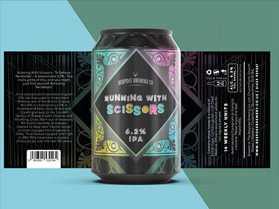 Running With Scissors beer label 330ml label 3d model beer can design beer design beer label beer label design label design label designer pack design packaging packaging design product design